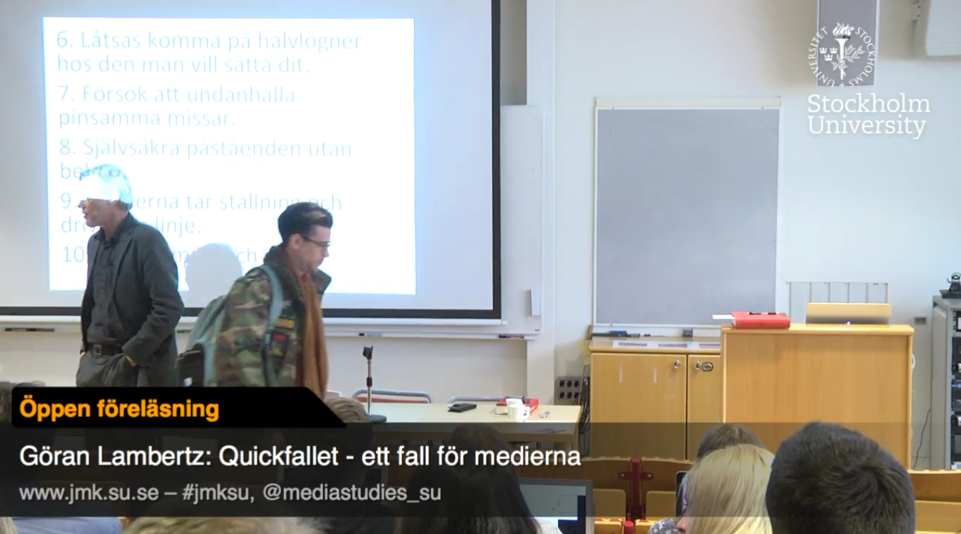 Göran Lambertz föreläser på JMK